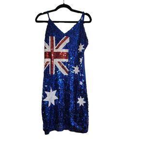 Australia sparkly blue dress